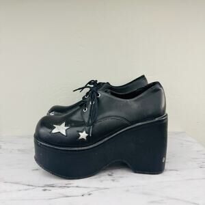 Fashion Bug Y2K Black Chunky Heel Star Shoes Women’s Size 6